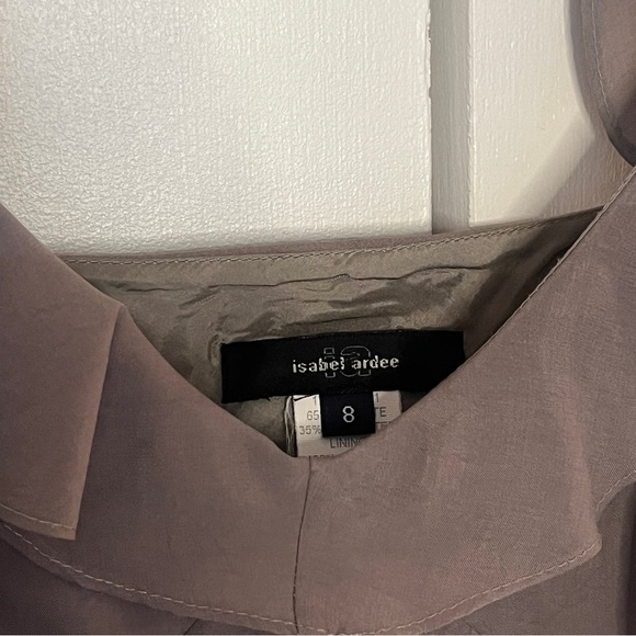 Elegant Taupe Sleeveless Dress Isabel Ardee Size 8 - Picture 2 of 6